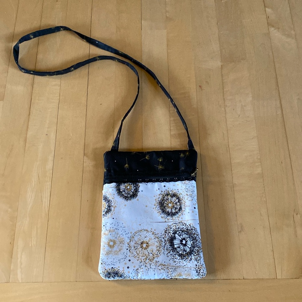 Dandelion Black & White Handmade Bag / Purse - Picture 1 of 4
